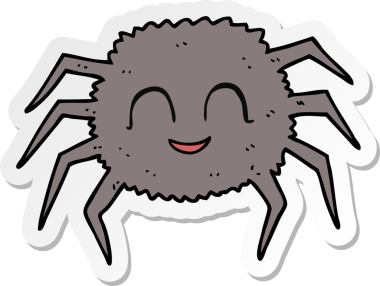 etiket bir karikatür örümcek