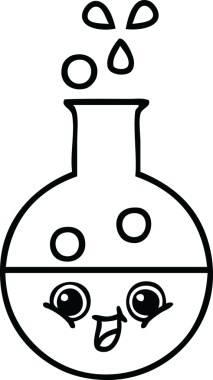 bir test tüpünde çizim karikatür