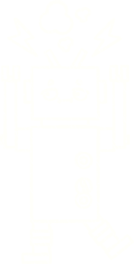 Bir insan tarafından çizilen robot tebeşiri.