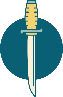 Bir insan tarafından çizilmiş bir hançerin ikonik dövme şekli