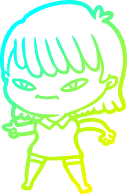 Bir insan tarafından çizilmiş soğuk gradyan çizgi çizimi.