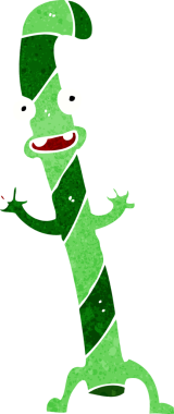 Bir insan tarafından çizilmiş noel şekeri kamışları.