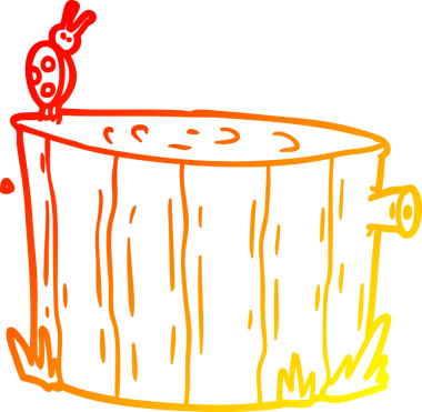 Bir insan tarafından çizilmiş karikatür ağacının sıcak çizgi çizimi