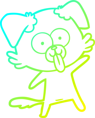 Bir insan tarafından çizilmiş dilli çizgi film köpeği çizimi.