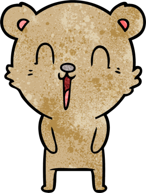 Bir insan tarafından çizilmiş mutlu çizgi film ayısı.