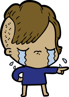 Bir insan tarafından çizilen ağlayan kız.