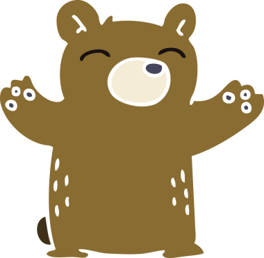 Bir insan tarafından çizilmiş garip bir çizgi film ayısı.