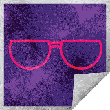 Bir insan tarafından çizilmiş grafik vektör illüstrasyon kare soyma etiketi