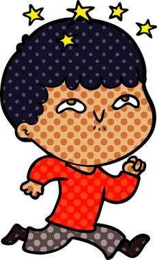 çizgi film bir insan tarafından çizilmiş hayret verici çocuk.