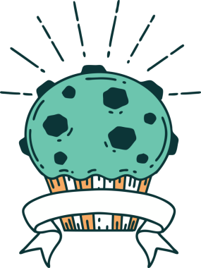 Bir insan tarafından çizilmiş dövmeli çikolatalı kek.