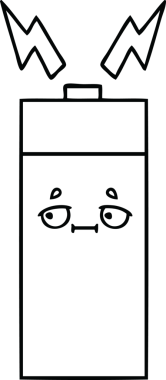 Bir insan tarafından çizilmiş bir pilin çizgi çizimi