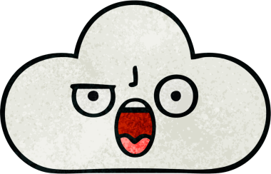 Bir insan tarafından çizilmiş eski grunge desenli bir bulut.