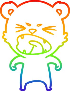 Bir insan tarafından çizilmiş kızgın bir çizgi film ayısının çizimi.