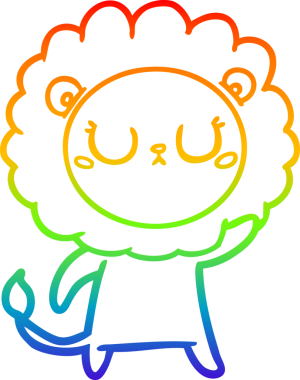 gökkuşağı gradyan çizgi çizimi bir insan tarafından çizilmiş bir aslan