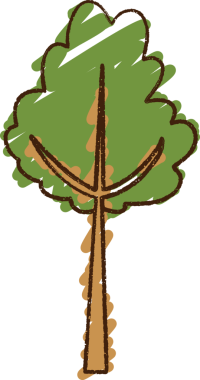 Bir insan tarafından çizilen Ağaç Tebeşiri