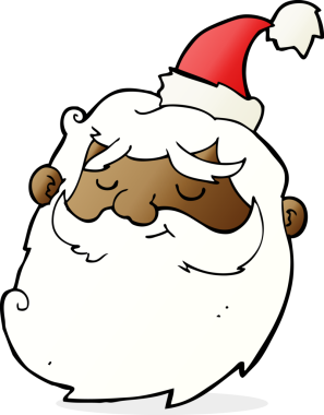 bir insan tarafından çizilmiş noel baba yüzü