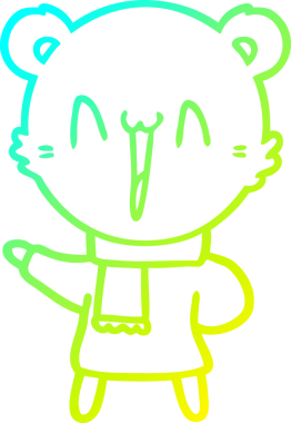 Bir insan tarafından çizilen mutlu ayı karikatürünün soğuk gradyanı.