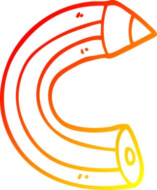 Bir insan tarafından çizilmiş karikatür renkli bir kalemin sıcak çizgi çizimi