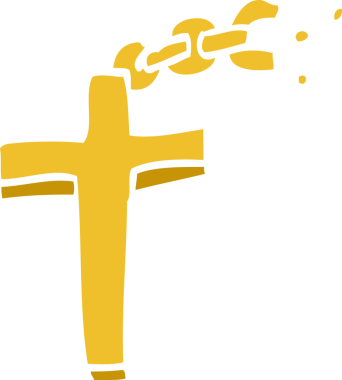 Bir insan tarafından çizilmiş bir zincirin üzerine karalama haçı.