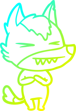 Bir insan tarafından çizilmiş kızgın bir kurt çizgi filmi.