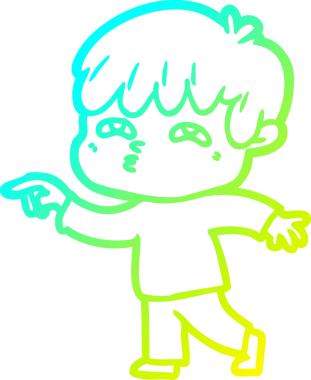 Bir insan tarafından çizilmiş soğuk gradyan çizgi çizimi.