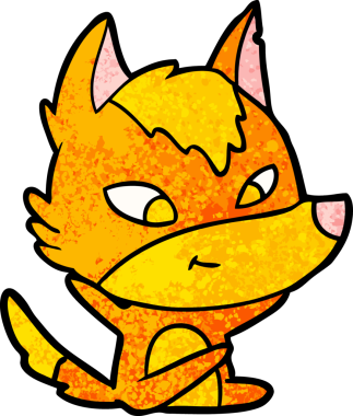 Bir insan tarafından çizilmiş tilki çizgi film karakteri