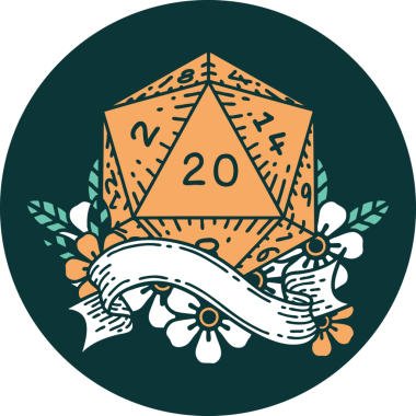 Bir insan tarafından çizilen 20 D20 zar atma ikonu