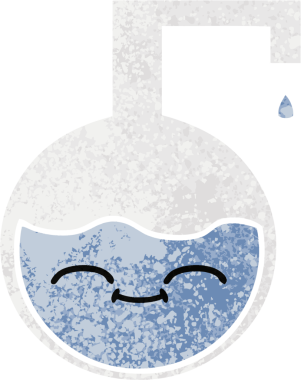 Bir insan tarafından çizilmiş bilimsel bir deneyin retro çizim tarzı karikatürü