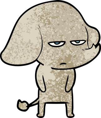 Bir insan tarafından çizilmiş kızgın bir fil.