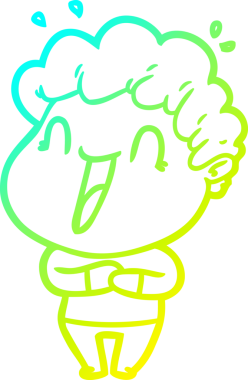 Bir insan tarafından çizilmiş mutlu bir adamın soğuk çizgi çizimi.