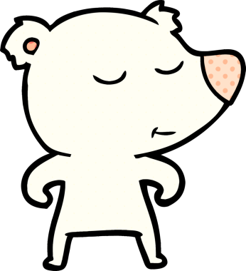 Bir insan tarafından çizilmiş kutup ayısı çizgi filmi.