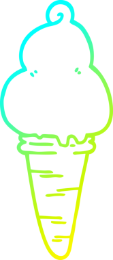 Bir insan tarafından çizilmiş dondurmanın soğuk gradyan çizgisi.