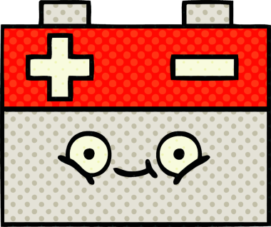 Bir insan tarafından çizilmiş bir araba aküsünün çizgi romanı.