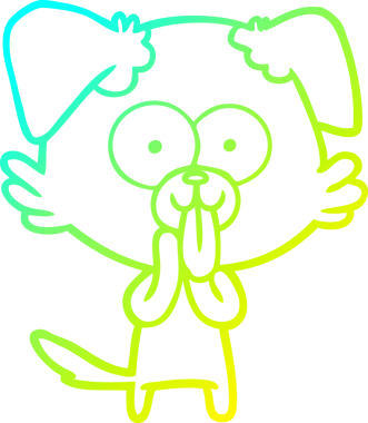 Bir insan tarafından çizilmiş dilli çizgi film köpeği çizimi.