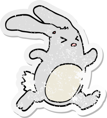 Bir insan tarafından çizilmiş karikatür tavşanı.