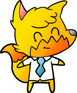 Bir insan tarafından çizilmiş tilki çizgi film karakteri