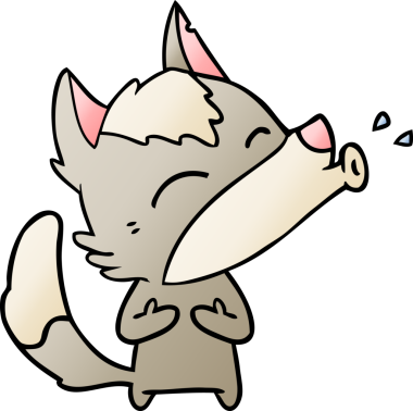 Bir insan tarafından çizilmiş uluyan kurt çizgi filmi.