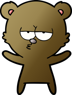 Bir insan tarafından çizilmiş sıkılmış ayı çizgi filmi