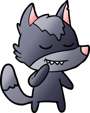 Bir insan tarafından çizilmiş dost canlısı bir kurt.