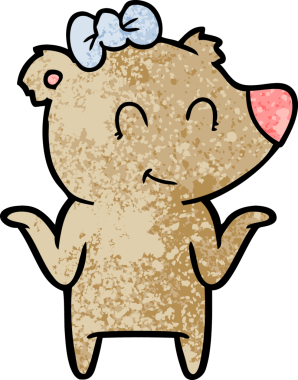 Bir insan tarafından çizilmiş dişi ayı çizgi filmi.