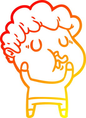 Bir insan tarafından çizilen çizgi film karakterinin sıcak çizgi çizimi.