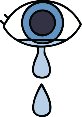 Bir insan tarafından çizilmiş tatlı bir göz karikatürü.