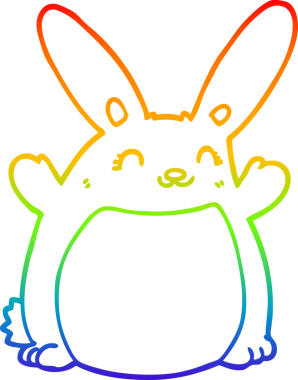 gökkuşağı gradyan çizgi çizimi bir insan tarafından çizilmiş bir çizgi tavşan