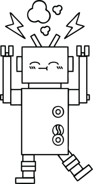 Bir insan tarafından çizilmiş robot çizimi