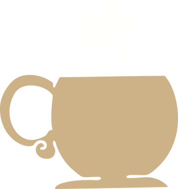 Bir insan tarafından çizilmiş garip bir çizgi film sıcak içeceği.