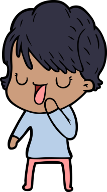 Bir insan tarafından çizilmiş bir karikatür kadın konuşuyor.