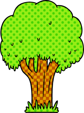 Bir insan tarafından çizilmiş bir yaz ağacı karalaması.