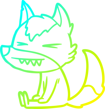 Bir insan tarafından çizilmiş kızgın bir kurt çizgi filmi.