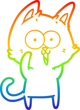 gökkuşağı gradyan çizimi bir insan tarafından çizilmiş komik bir çizgi film kedisi