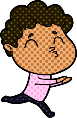 Çizgi film adamı somurtuyor Bir insan tarafından çizilmiş